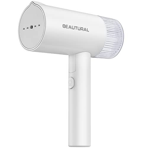 BEAUTURAL Steamer for Clothes, Foldable Handheld Clothing Wrinkles Remover for Garments, 30-Second Fast Heat-up, Portable Fabric Steamer for 120V Countries, Not for Use in 220V Such as Europe - White