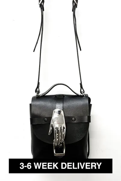 Mini Signature Bag - Hand Hardware | Black Leather / Silver