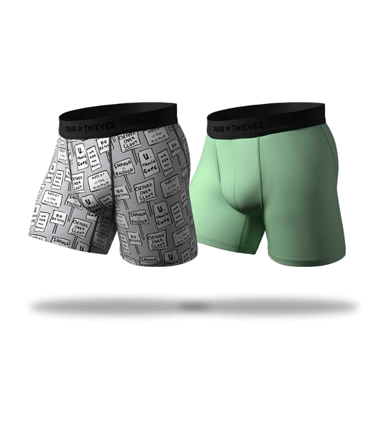 Hustle Boxer Brief 2 Pack | L / GREY/MINT