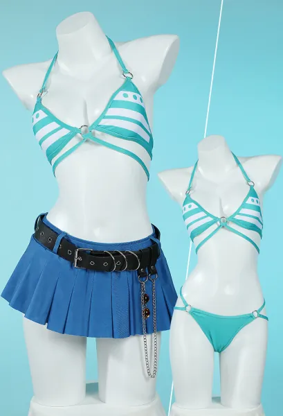 OP Nami Derivative Swimsuit Sexy Bikini Set Top and Bottoms Two-Piece Bathing Suit with Skirt and Belt