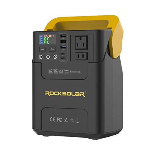 ROCKSOLAR Portable Power Station 100W Adventurer Plus RS328L - 133Wh Backup Lithium Battery, Solar Generator Power Supply with AC/USB/12V DC Outlets for Camping, RV, Home, Outdoor, Emergency - Power Station
