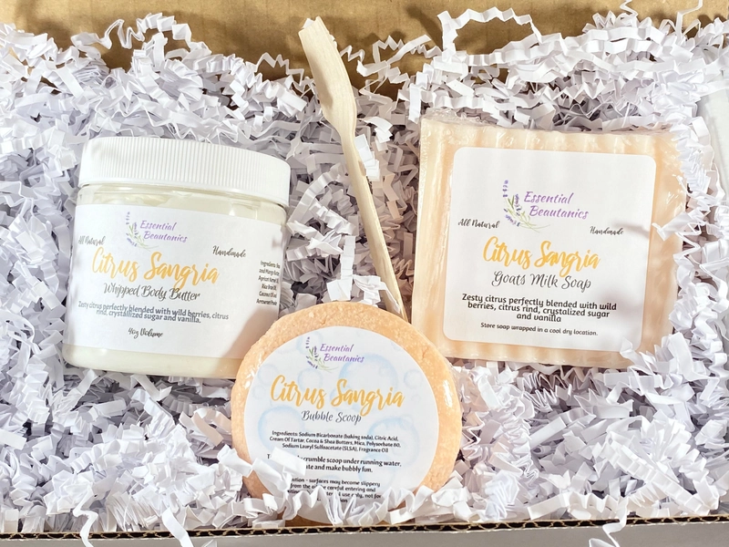 Thank You Spa Gift Citrus Sangria Gift Set Bubble Scoop Spa Gift Just Because Gift Body Butter Solid Bubble Bath Spa Gift Set For Her