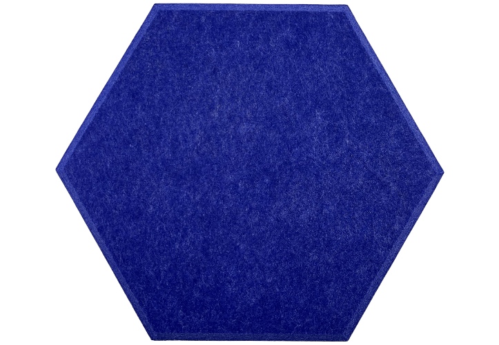 Hexagon PET Felt Acoustic Panels - 12 Pack - Eco Friendly Sound Absorption Panels - Blue
