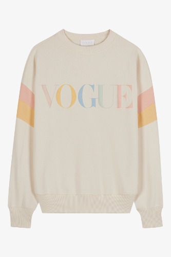 VOGUE Sweatshirt Ivory mit buntem Logo-Print | L / Creme