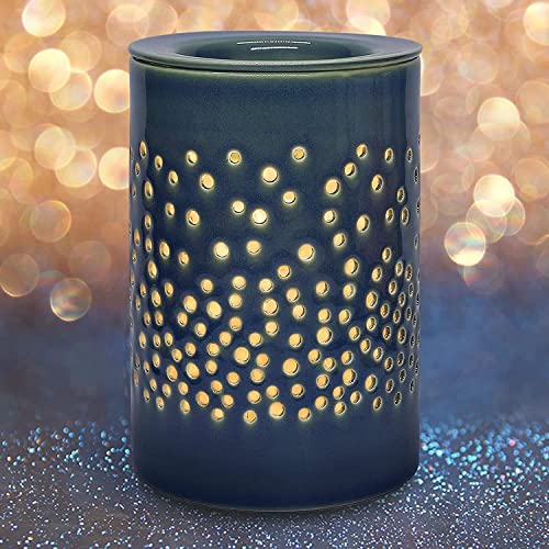 Bobolyn Wax Melt Warmer Burner Ceramic Electric Fragrance Oil Burner Melter for Home Office Bedroom Living Room Gifts & Decor - Blue-Halo House