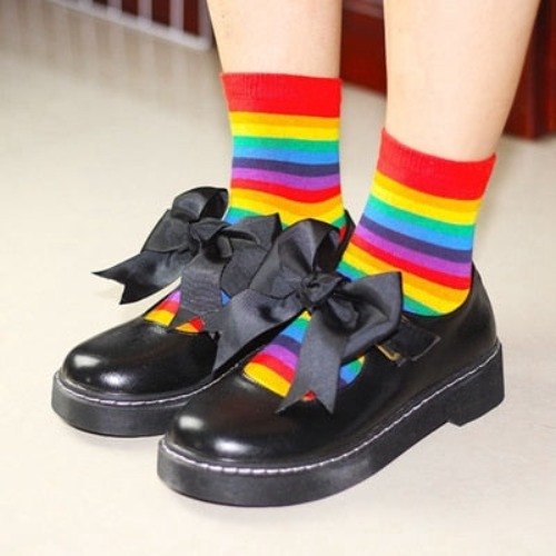 Milky Rainbow Socks - Bright Rainbow