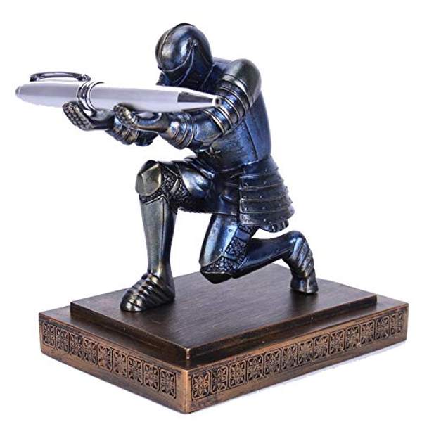 CYXStar Resin Soldier Executive Pen Holder Desk Organizer Cool Pen Stand Home Decor Resin Pencil Holder with a Pen for Men as Gift (Blue) - Blue