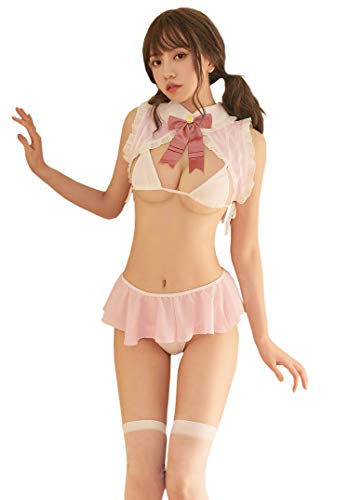 SINROYEE Bunny Costume Adult Garter Lingerie Rabbit Cosplay Outfits Anime Lolita Sexy Cosplay Maid Costumes - Pink
