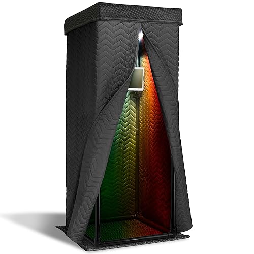 Snap Studio Ultimate Vocal Booth | Portable Sound Booth for Recording Echo-Free Vocals | 360 Reverb Stand-In Isolation Shield | Pro-Sound Blankets | Recommended by Rolling Stone - Black