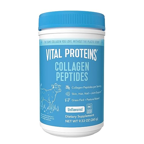 Vital Proteins Collagen Peptides Powder, Promotes Hair, Nail, Skin, Bone and Joint Health, Zero Sugar, Unflavored 9.33 OZ - Unflavored - 9.33 Ounce (Pack of 1)