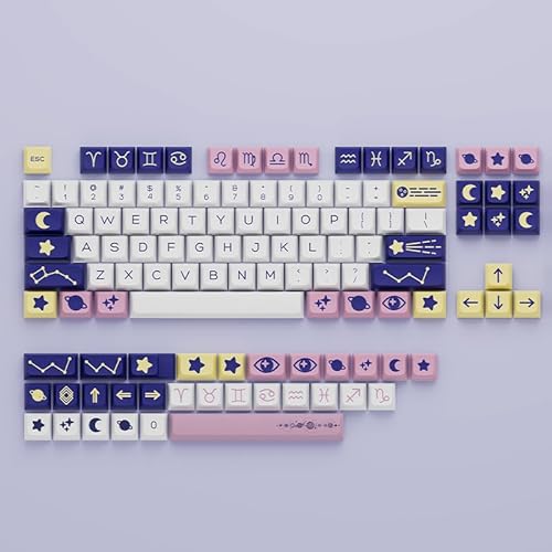 ILYCHEEGAMI PBT Dye sub Keycap Cute Cartoon XDA keycaps PBT keycap Set Girl Custom Keyboard for Gateron Kailh Cherry Mx Switches ISO ANSI Layout Mechanical Custom Keycaps (Constellation) - Constellation