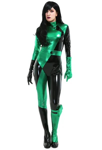 New Kim Possible Shego Bodysuit Jumpsuit Cosplay Costume