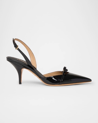 Gylla Patent Bow Slingback Pumps