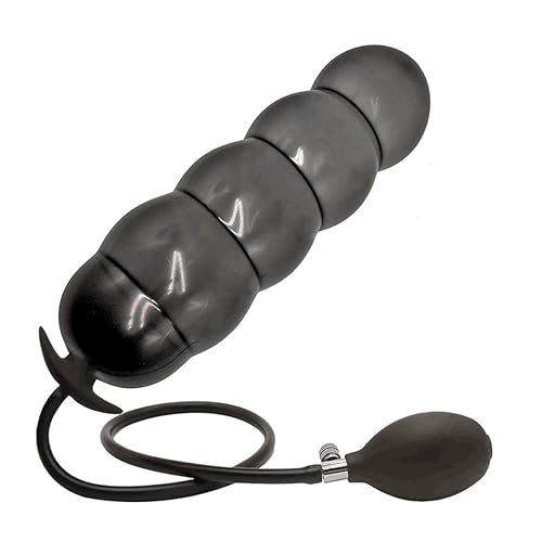 xofoco Expansion Diameter 1.2'' to 4.7'' Sex Dildo Butt Plug Inflatable Anal Plug Silicone Expand Dildo Anal Toys Anal Sex Toys, Black - AZ-1