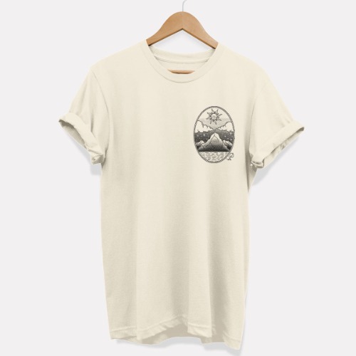 Monochrome Mountains T-Shirt (Unisex) | Small / Natural