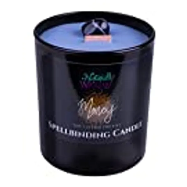 Naturally Wicked Spellbinding Money Candle | Scented Crystal Spell Candle | Inc Unique Candle Gift Box