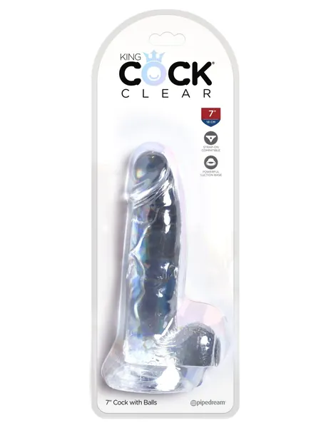 King Cock Clear 7 Cock With Balls