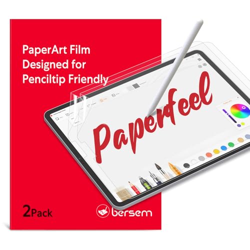 bersem 2 PACK Paperfeel Screen protector for iPad Pro 11 inch (2022/2021/2020/2018 Models) / iPad Air 5th / 4th Generation (10.9 inch), Matte PET film for Drawing, Anti-Glare, Easy Installation