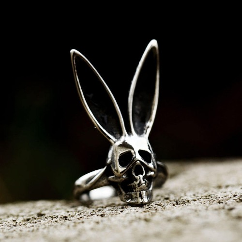 Skull Rabbit Ring - silver / 5