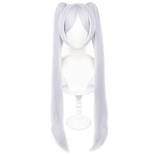 HIROAKIYA Frieren Cosplay Wig, Frieren Beyond Journey's End Cosplay Frieren Wig Clip Ponytails with Wig Cap, Length approx.90cm - Frieren