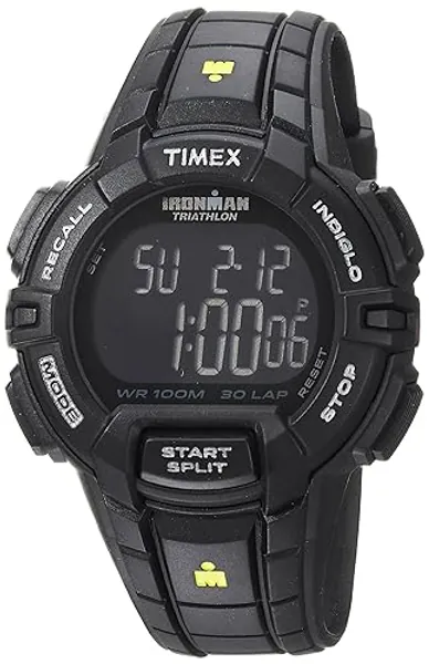 Timex Men's Ironman Rugged 30 44mm Resin Strap Watch - Black/Yellow Accent