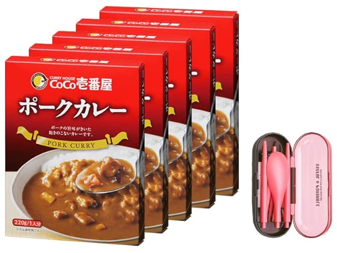 Coco Ichibanya Curry Instant Japanese Curry Pork 7.76oz(220g) Pack Of 5 Including Original Spoon