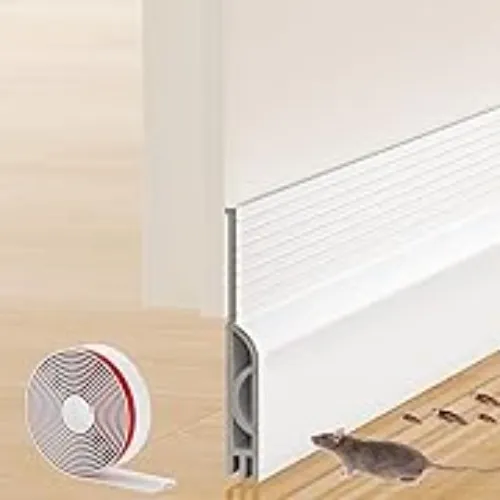 x2 Door Draft Stopper, 78 Inches Door Sweep for Bottom of Door, Premium Silicone Door Gap Filler Bottom, Weather Stripping Door Seal for Interior, Exterior Doors, Under Door Draft Blocker Noise