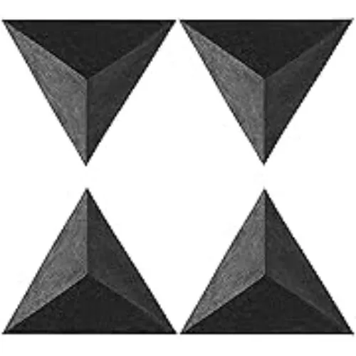 8 Pack Bass Traps for Ceiling Corner 16.5" Triangle 12" Depth Triangular Pyramid Acoustic Foam Bass Trap Sound Proofing for Home Studio Booth Low to High Frequency Sound Absorption Foam