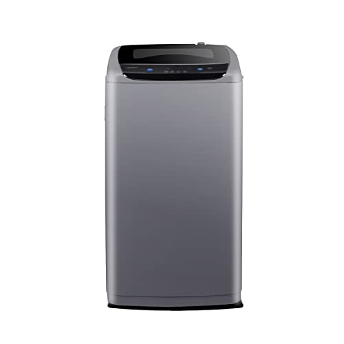 COMFEE' Portable Washing Machine, 1.0 Cu.Ft (IEC) Compact Washer with LED Display, Fully Atomatic Wash Cycles, 2 Built-in Rollers, Space Saving, Ideal Laundry, Magnetic Gray, Large (CV10DPGBL0RC0) - Magnetic Gray