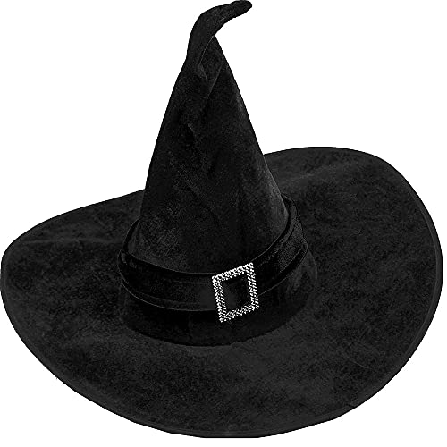 Halloween Witch Hat Satin-Soft Black Witch Hat Black Halloween Witch Sorceress Hat for Women Halloween Party Favor