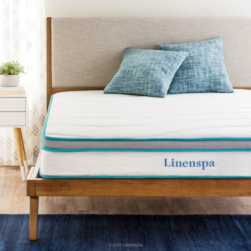 LINENSPA 8 Inch Memory Foam and Innerspring Hybrid Mattress – Full Mattress – Bed in a Box – Medium Firm Mattress - Full 8 Inch Mattress Only