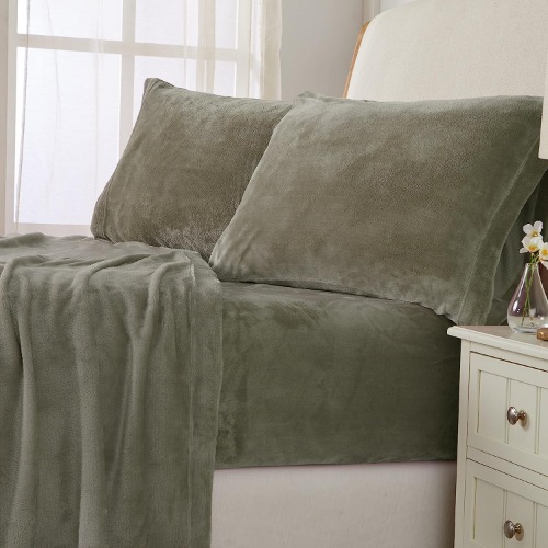 NY Loft Ultra Soft Micro Fleece Sheets Set with Extra Deep Pockets | Extra Soft Velvet Fleece Sheet Set | Super Plush Polar Fleece | Velvet Plush Cozy Warmth | Tribeca Collection (King, Fog Taupe) - King Fog Taupe