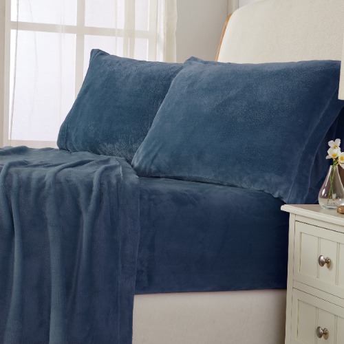 Ultra Soft Micro Fleece Sheets Set with Extra Deep Pockets | Extra Soft Velvet Fleece Sheet Set | Super Plush Polar Fleece | Velvet Plush Cozy Warmth | Tribeca Collection (Full, Infinity Blue) - Full Infinity Blue
