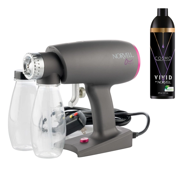 Oasis Spray Tan Machine Kit Bundled with Norvell Cosmo Airbrush Spray Tanning Sunless Solution
