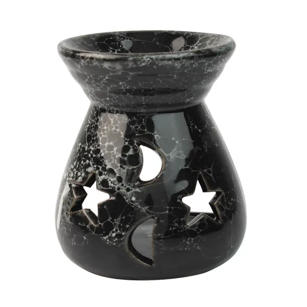 Black moon and star oil burner