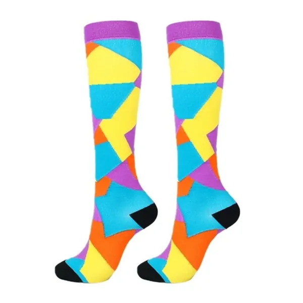 Colorful Geometric Knee High (Compression Socks) - S/M