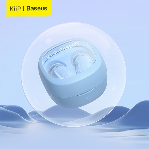 Promo BASEUS TRUE WIRELESS BLUETOOTH EARPHONE MINI EARBUDS TWS WM02 - Biru Muda di Baseus Official Store | Tokopedia