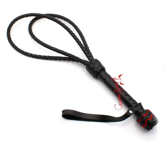 Black Leather Heavy Duty Whip Flogger