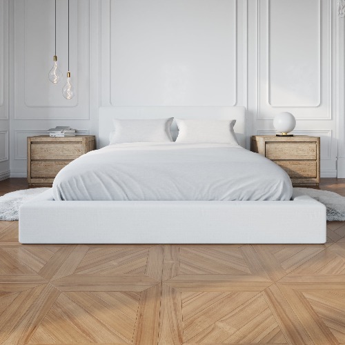 Ultra Set: Bed Frame + Headboard | King / 8" - 9" / Boucle