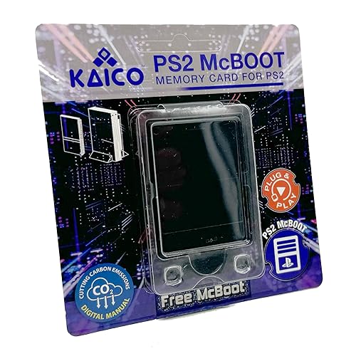 Kaico Free Mcboot 8MB PS2 Memory Card - FMCB PS2 Mcboot 1.966 for Sony PlayStation 2 - Plug and Play