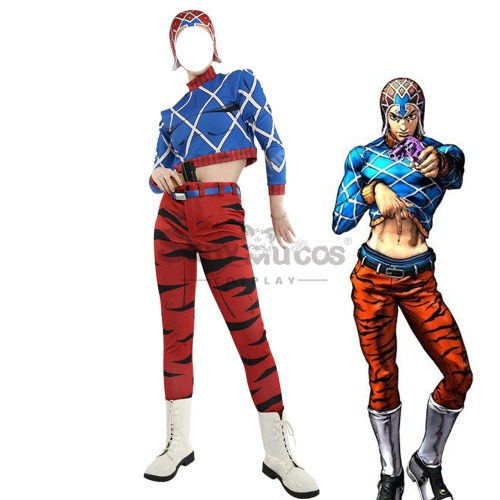 【In Stock】Anime JoJo's Bizarre Adventure Cosplay Guīdo Misuta Cosplay Costume - XS