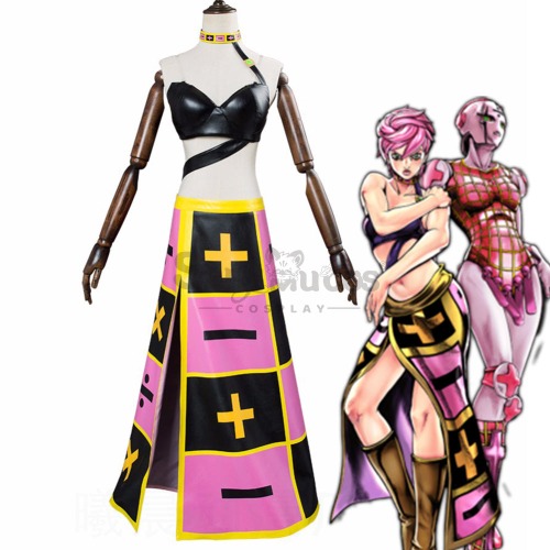【In Stock】Anime JoJo's Bizarre Adventure Cosplay Trish Una Cosplay Costume - S