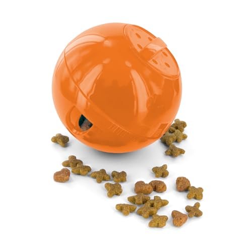 PetSafe Slimcat Feeder Ball - Interactive Game for Your Cat - Fill with Food and Treats - Orange - Orange
