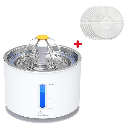 Wonder Creature Cat Water Fountain with 6 Round Carbon Filters