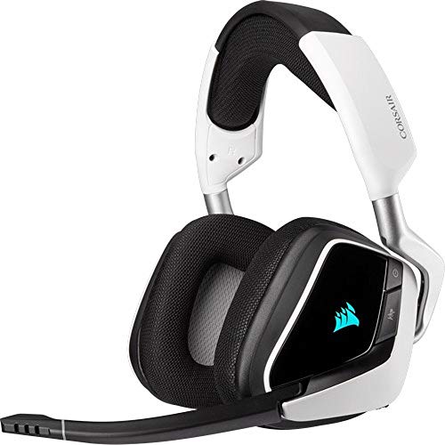 Corsair VOID ELITE Wireless Casque de Gaming (son surround 7.1 Virtuel, Sans-fil 2,4 GHz à faible latence, 12 mètres Portée, Customisable Éclairage RGB avec PC, PS4 Compatibilité) - Blanc - VOID ELITE Wireless - Casque - Blanc