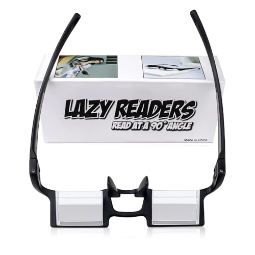 okcsc Lazy Reading Glasses Light Thinner Horizontal HD Glasses for Lying Down to Watch TV/Mobile Reading Books 90°Angle Prism Lazy Readers Glasses