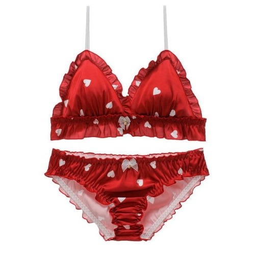 Sweet Valentine Lingerie Set - Red Love / L (B or C Cup)