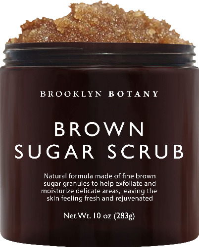 Brooklyn Botany Brown Sugar Body Scrub - Moisturizing and Exfoliating Body, Face, Hand, Foot Scrub - Fights Acne, Fine Lines & Wrinkles, Great Gifts For Women & Men - 10 oz - 10 Ounce (Pack of 1) Jar