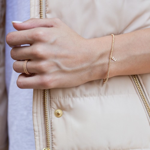 Classic Gold 2mm Bead Bracelet - Respect Gold Charm | H