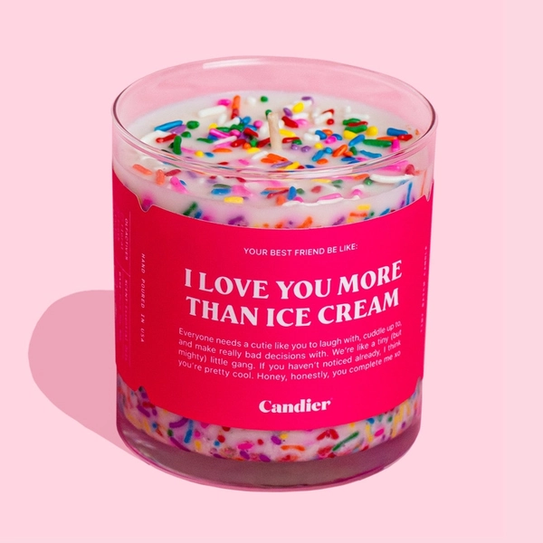 Candier I Love You More Than Ice Cream Candle